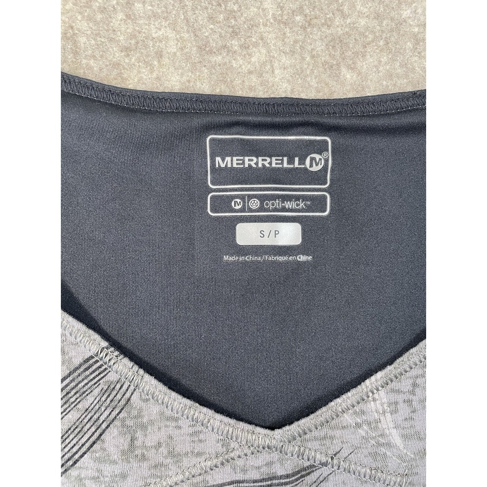 Merrell Opti-Wick Dress Women's Small Grey ShortCap Sleeve V Neck Lined Athletic - Picture 5 of 15